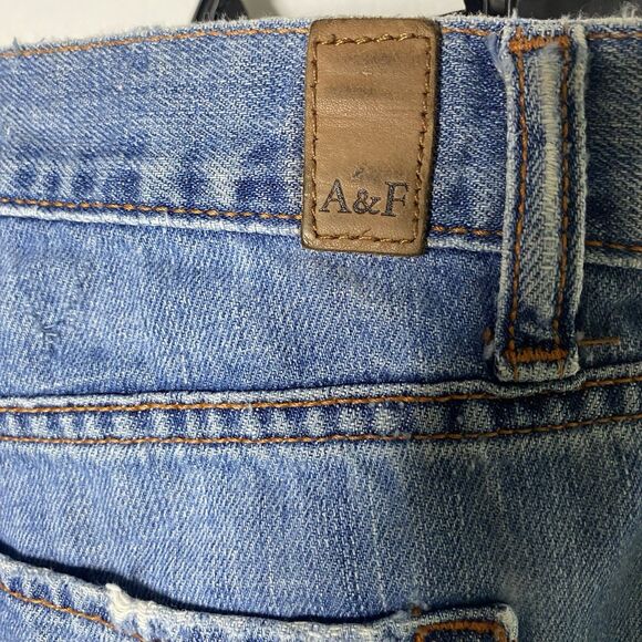 ABERCROMBIE & FITCH Jeans Low Rise Bootcut Flare Distressed Emma Women 8 8S Blue - Picture 7 of 9